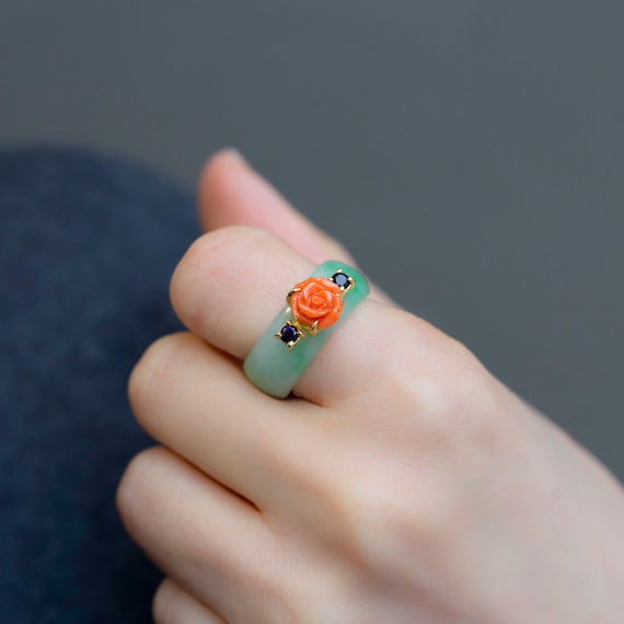 Buy Seoul Handmade Jewelry Rings NASCHENKA Traditional Korean Hanbok Stone Jade  Ring for Women and Mens Wedding Band Ring Moms Anniversary Gift Online in  India - Etsy