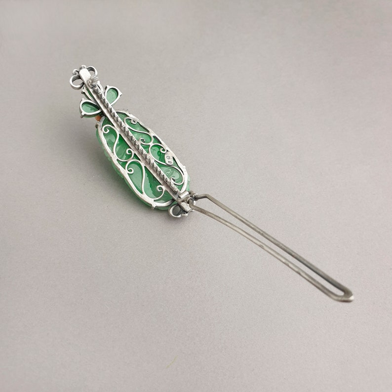 Seoul Korea Kdrama Kpop hairpin hair clip, hairpin hair grip silver with gemstone NASCHENKAKorean fashion jewelry image 5