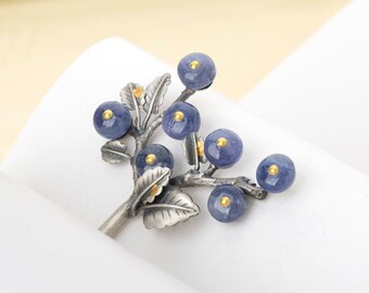 Tanzanite  Korean hanbok hair stick silver flower korea hair hanbok historical drama hair stick dwikkoji