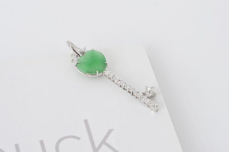 Heart Jade Key Pendant Silver - Etsy