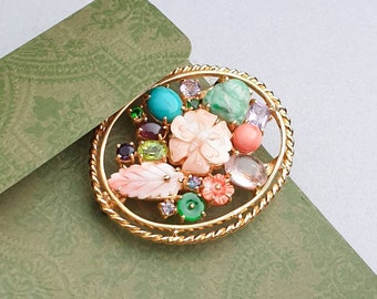 ソウル天然宝石シルバーブローチ、伝統的な韓国のブローチ、モダンな手作りの韓服アクセサリー、