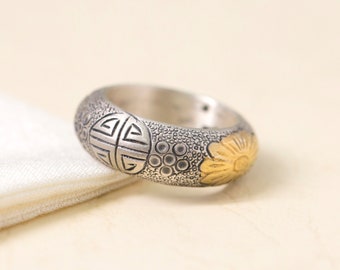 Korea Traditional Silver Craft Ring by NASCHENKA • Your size custom Ring • Best Friend Gift • Anniversary Gift • Hanbok ring • Korea ring