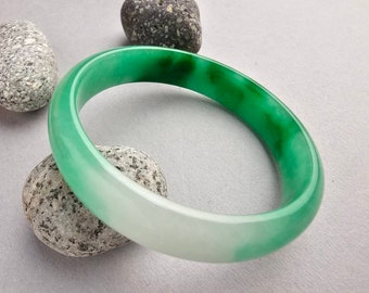 予約済み - 54 mm 翡翠バングル グレードA 翡翠 青緑 4色 (ビルマ翡翠