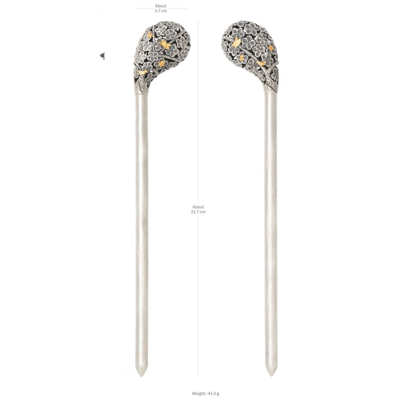 Sterling Silver Binyeo Hair Stick: Korean Hanbok Jewelry image 5