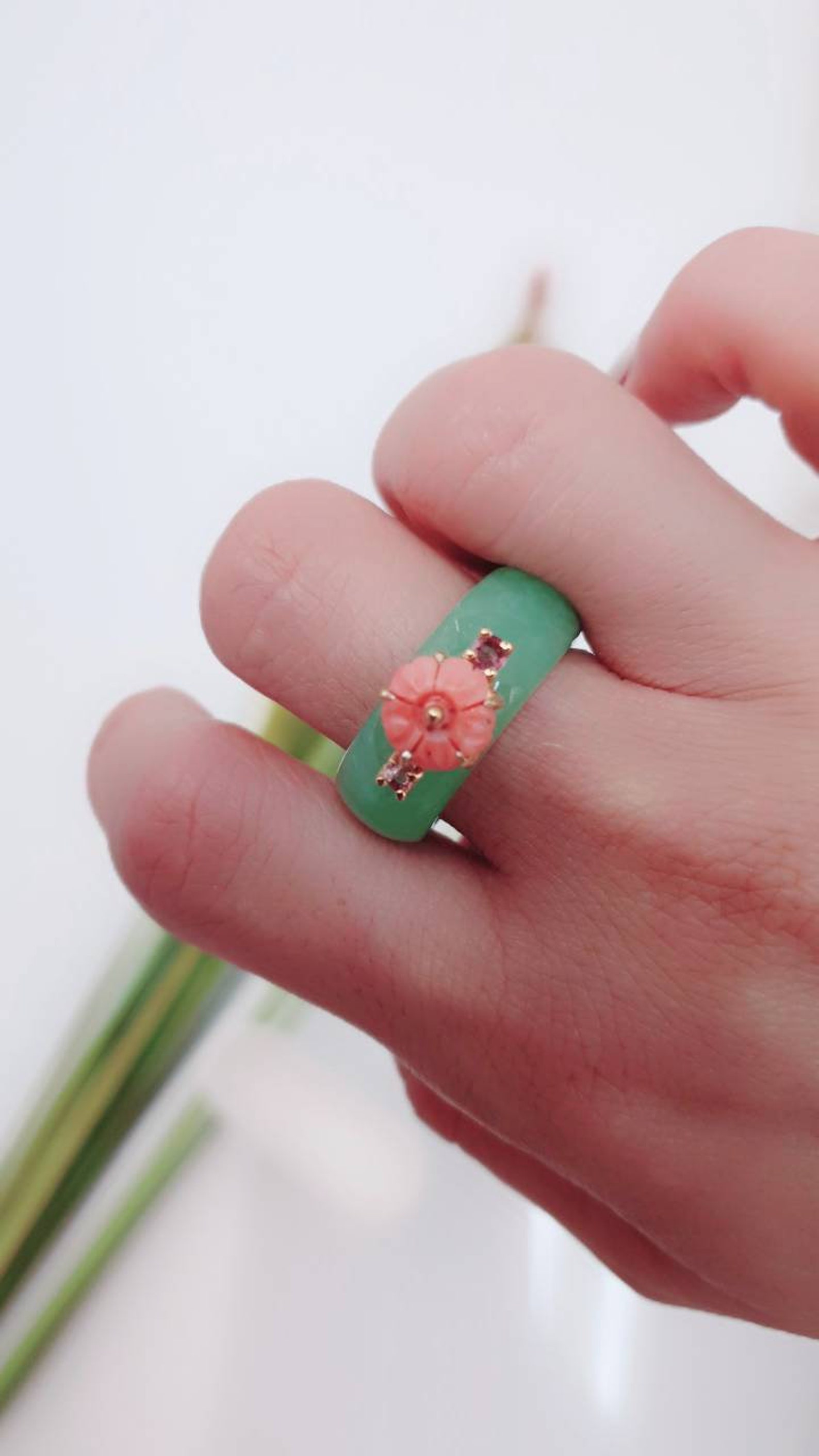 Korean fashion handmade jade ring south korea gifts Korean Etsy