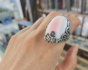 Handmade Sterling Silver Conch Shell Ring, Korean Design