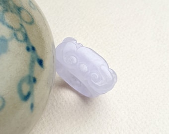 Lavender Jade Band Ring, Handmade Sterling Silver