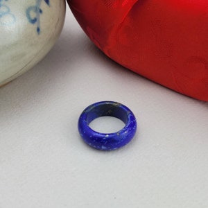 natural blue lapis lazuli band ring