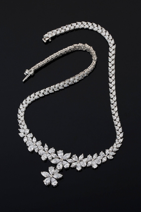 [PRIMAUTE] 韓国☆925 Silver☆Black mid flower Necklace il_1080xN.5582217013_aucg.jpg