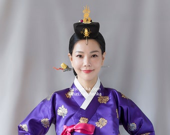 Jokduri 족두리 Seoul Korean art - high quality authentic jewelry - Premium Wedding gift - Wonderful Traditional Korean wedding jewelry