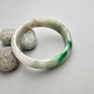 Seoul 55 mm white Jade Bangle (14 mm) , heavy Jade Jadeite Bangle Bracelet, real jade bangle, Myanmar Burmese Bangle , jade jewelry