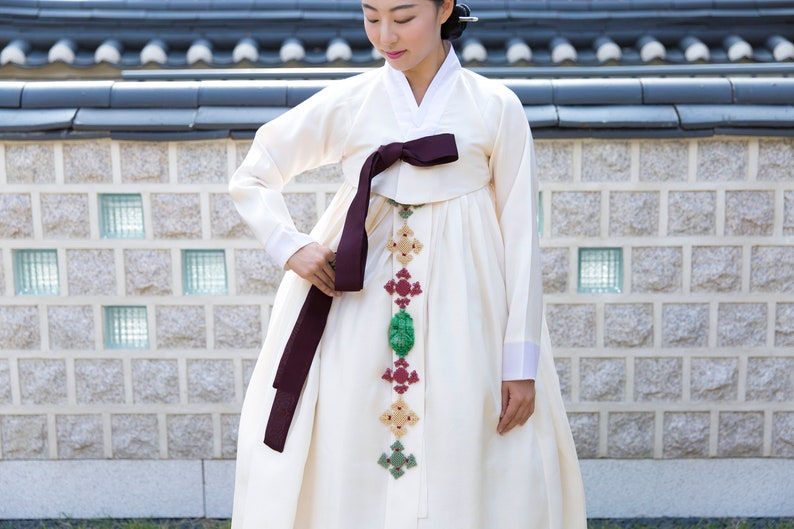 luxury NASCHENKA korea hanbok purple jade norigae kdrama Kculture hanbok ornament norigae korea tassle korean jewelry wall decor NASCHENKA imagem 5