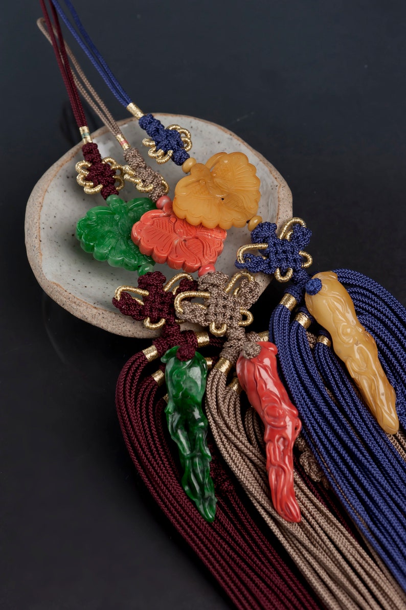 Coral jewelry for Korean woman handmade art,luxury korea hanbok kdrama Kculture hanbok ornament norigae korea tassle korea jewelryNASCHENKA image 2