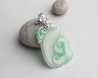 jade pendant silver