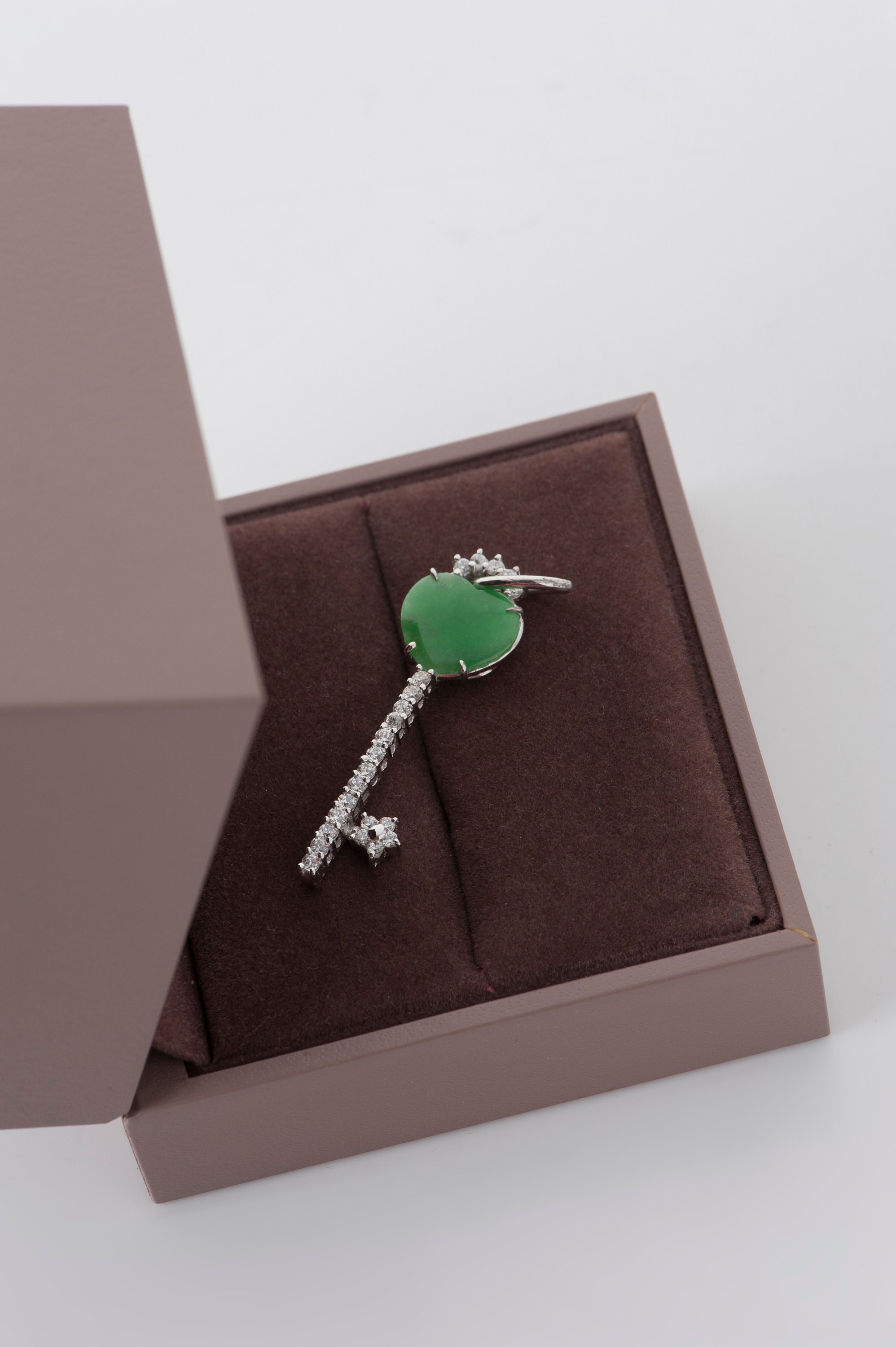 Heart Jade Key Pendant Silver - Etsy