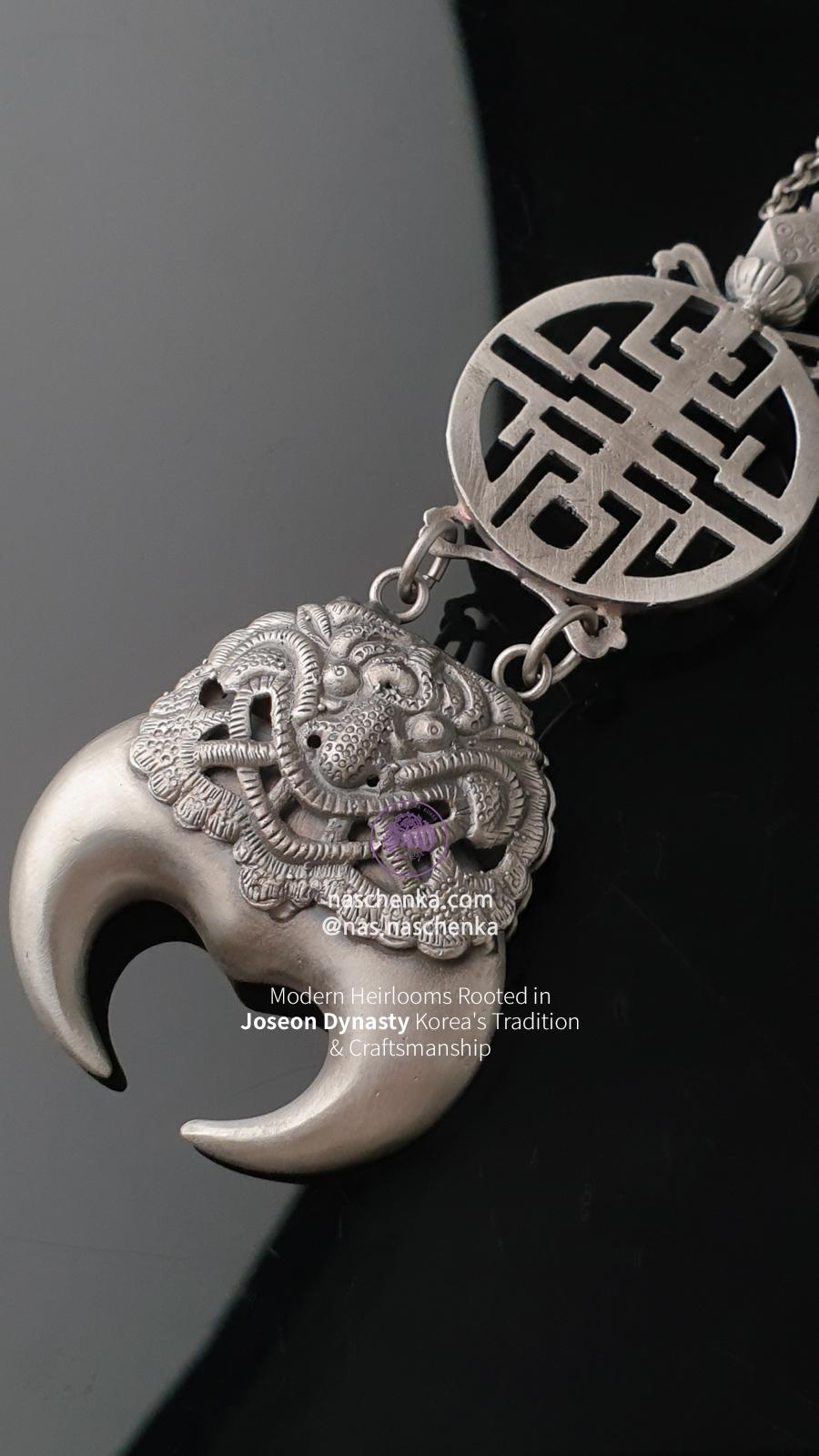 Sterling Silver Tiger Claw Norigae | Korean Protection Charm