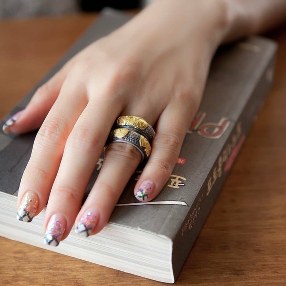 Seoul NASCHENKA Traditional Korean Hanbok Silver Rings Set