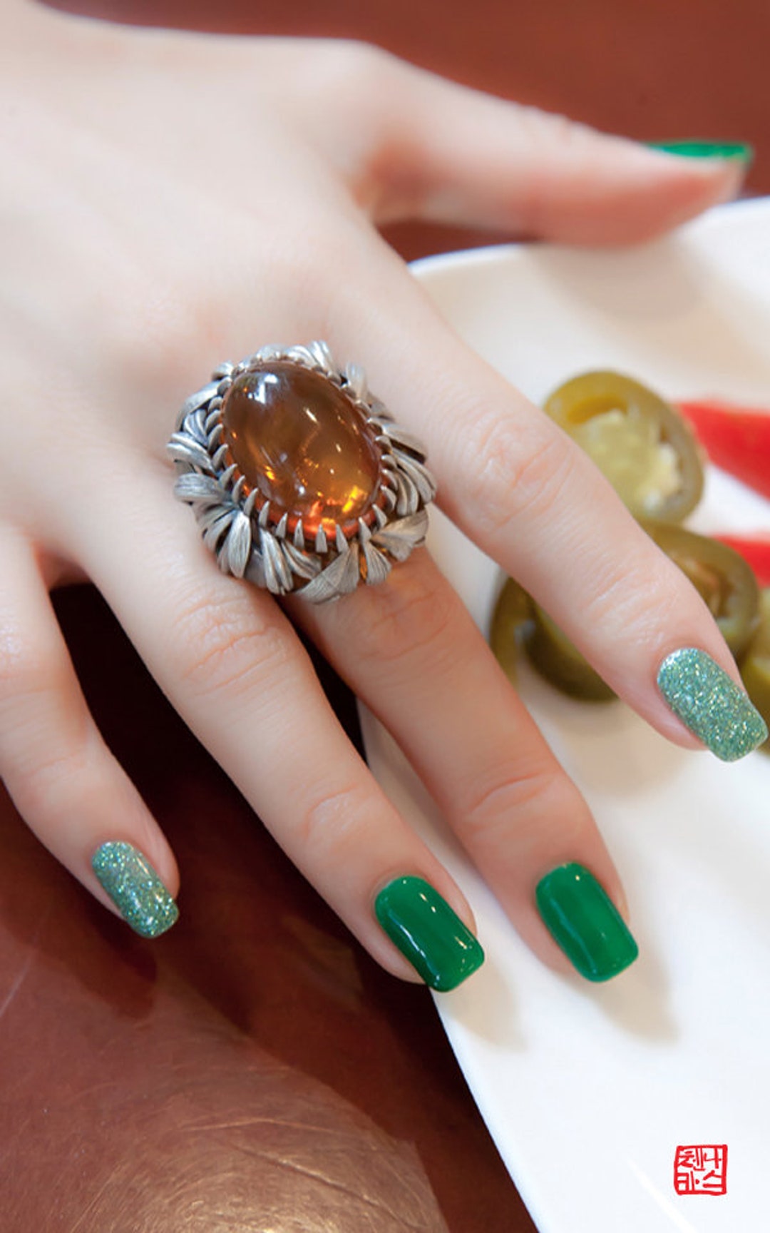 Korea Ring • Silver Craft Gemstone Ring by NASCHENKA • Your Size ...