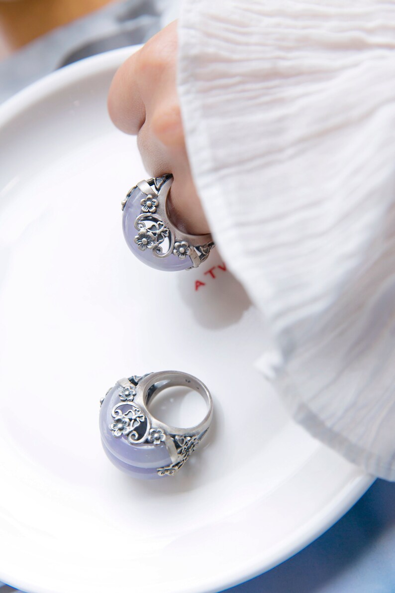 Jade ring korea ring jade silver ring 심비 korea hanbok ring