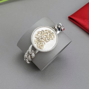 Full Moon 14K & Silver Bracelet | Modern Heirloom Inspired by Joseon Royal Jewelry | NASCHENKA