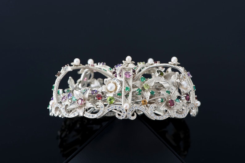 Seoul NASCHENKA Korea tiara jewelry for wedding 925 silver wedding high quality Wedding gift jewelryKorean fashion jewelry image 6