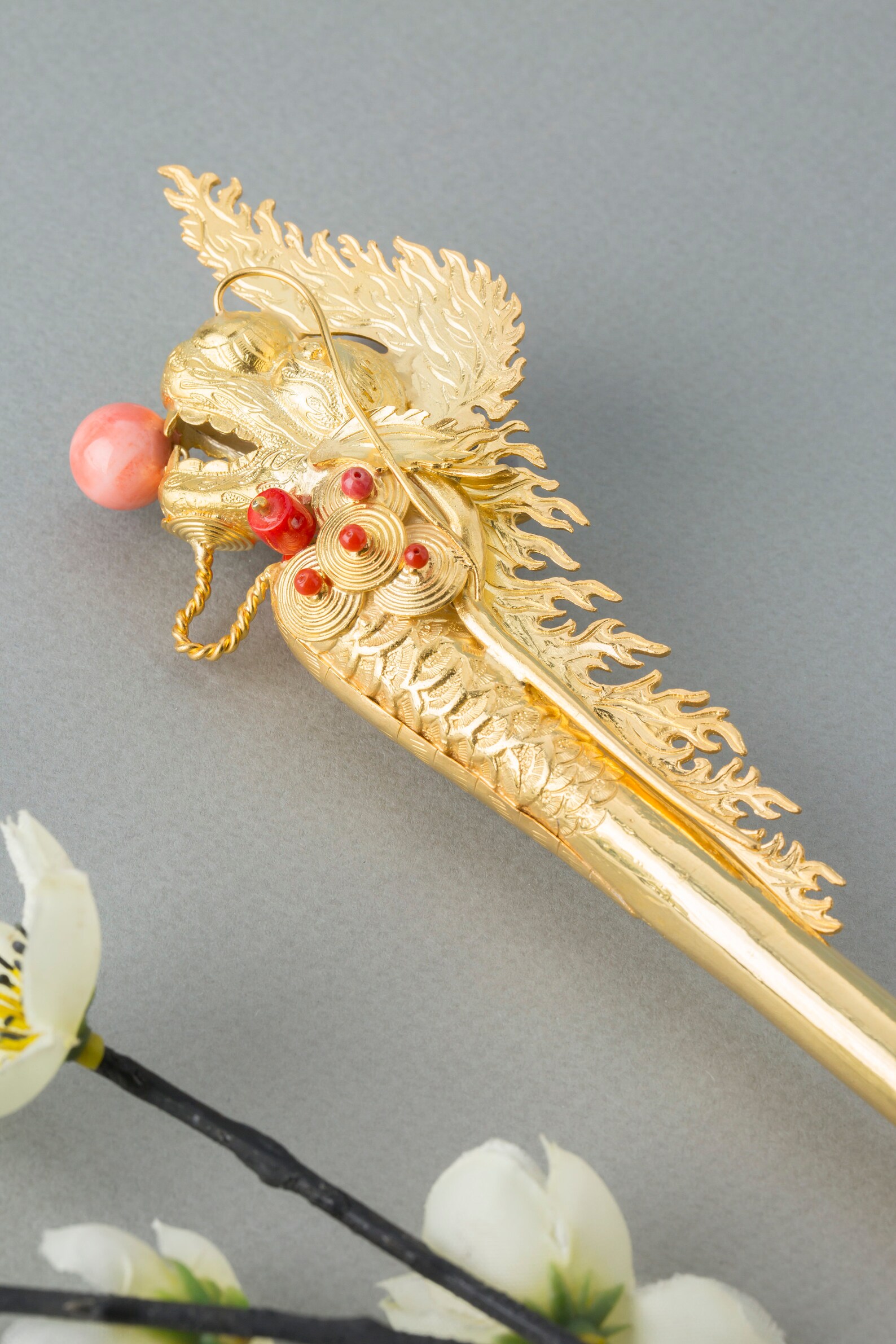 Antique jewelry korean binyeo for hanbok Dragon jewelry Etsy