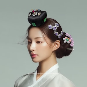 Korean hair pin  Korean Jade Hair Pin, Conch Shell Amber, Sterling Silver Hanbok Accessory Korean wedding gift