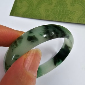 52 mm Very Small Green Jade Bangle (13 mm) , Green Jade Jadeite Bangle Bracelet, real jade bangle, Myanmar Burmese Bangle , jade jewelry