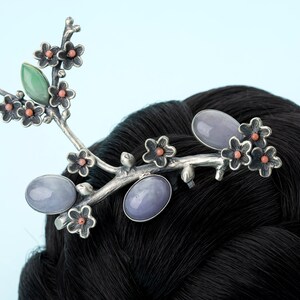 korean jewelry, jade hair stick, flower hair sticks, hanbok hairpin, Korean Gifts, Korean Traditional, Korean Wedding Gift,Binyeo NASCHENKA