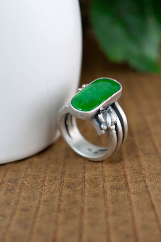 Korea jade ring jade silver ring korea hanbok ring korea Etsy