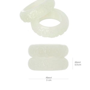 Seoul White jade rings set NASCHENKA Traditional Korean Hanbok rings jewelry for women , moms gift , bridal wedding band ring gift image 9