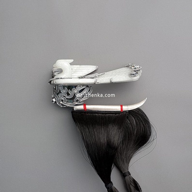 Jade Phoenix Cheopji – Sterling Silver Korean Hairpin, Hanbok Accessory ...