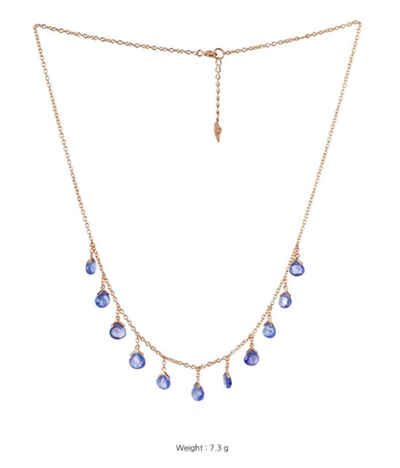 Tanzanite Necklace, 14K Tanzanite Necklace, Gift For Women, Tanzanite Necklace, December Birthstone , Luxury Teardrop Tanzanite Jewelry image 10