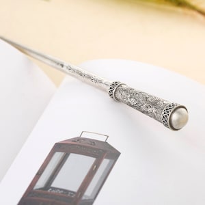 Naschenka Premium Sterling Silver Hairpin – Traditional Korean Binyeo for Updo Styles, Masterpiece in Korean Silversmithing