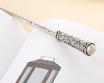 Naschenka Premium Sterling Silver Hairpin – Traditional Korean Binyeo for Updo Styles, Masterpiece in Korean Silversmithing