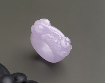 Handmade Lavender Jade Ring, Stone Jewelry, US 10