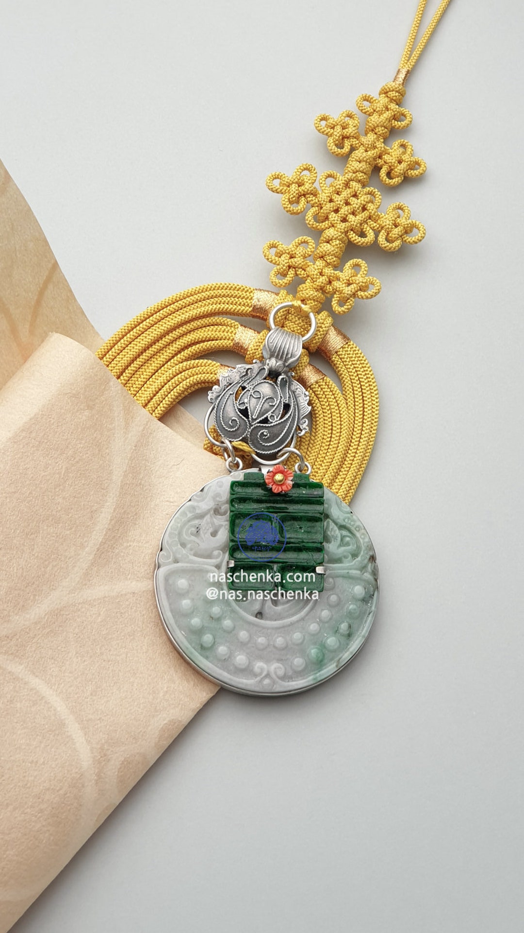 노리개 LIMITED Yellow Silk & Silversmith Korean Traditional Knots