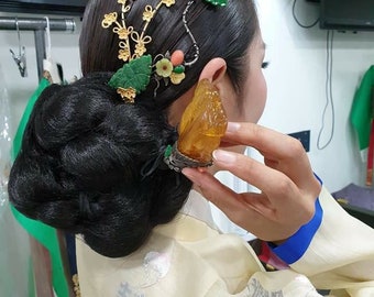 traditional korea hanbok jewelry green jade hanbok hair pin hair stick wedding present korea precious authentic craft jewelry binyeo 뒤꽂이