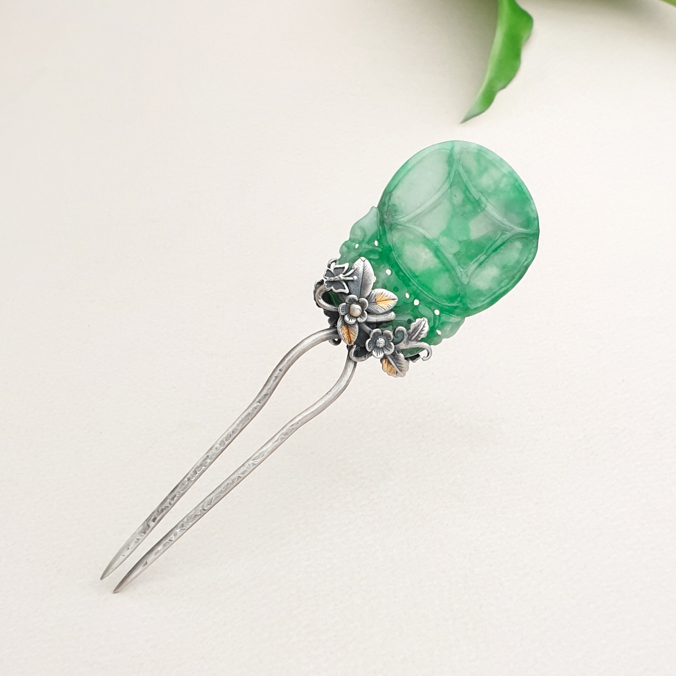 Custom Authentic Jade Hairpin Amazon.com : Beaupretty 2 Pieces Jade Flower Hair Pin  main image 4