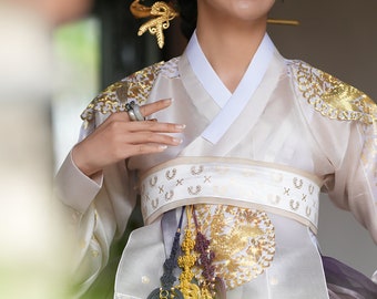 Seoul NASCHENKA Traditional Korean hanbok binyeo silver craft 비녀 • Best Friend Gift • Anniversary Gift • Hanbok wedding gift