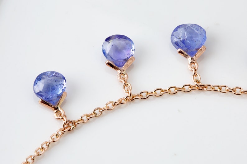 Tanzanite Necklace, 14K Tanzanite Necklace, Gift For Women, Tanzanite Necklace, December Birthstone , Luxury Teardrop Tanzanite Jewelry image 8