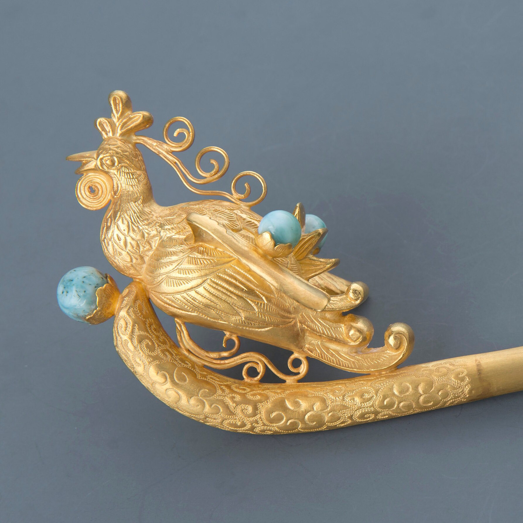 Korean Hair Handcrafted Sterling Silver Binyeo 봉황 비녀