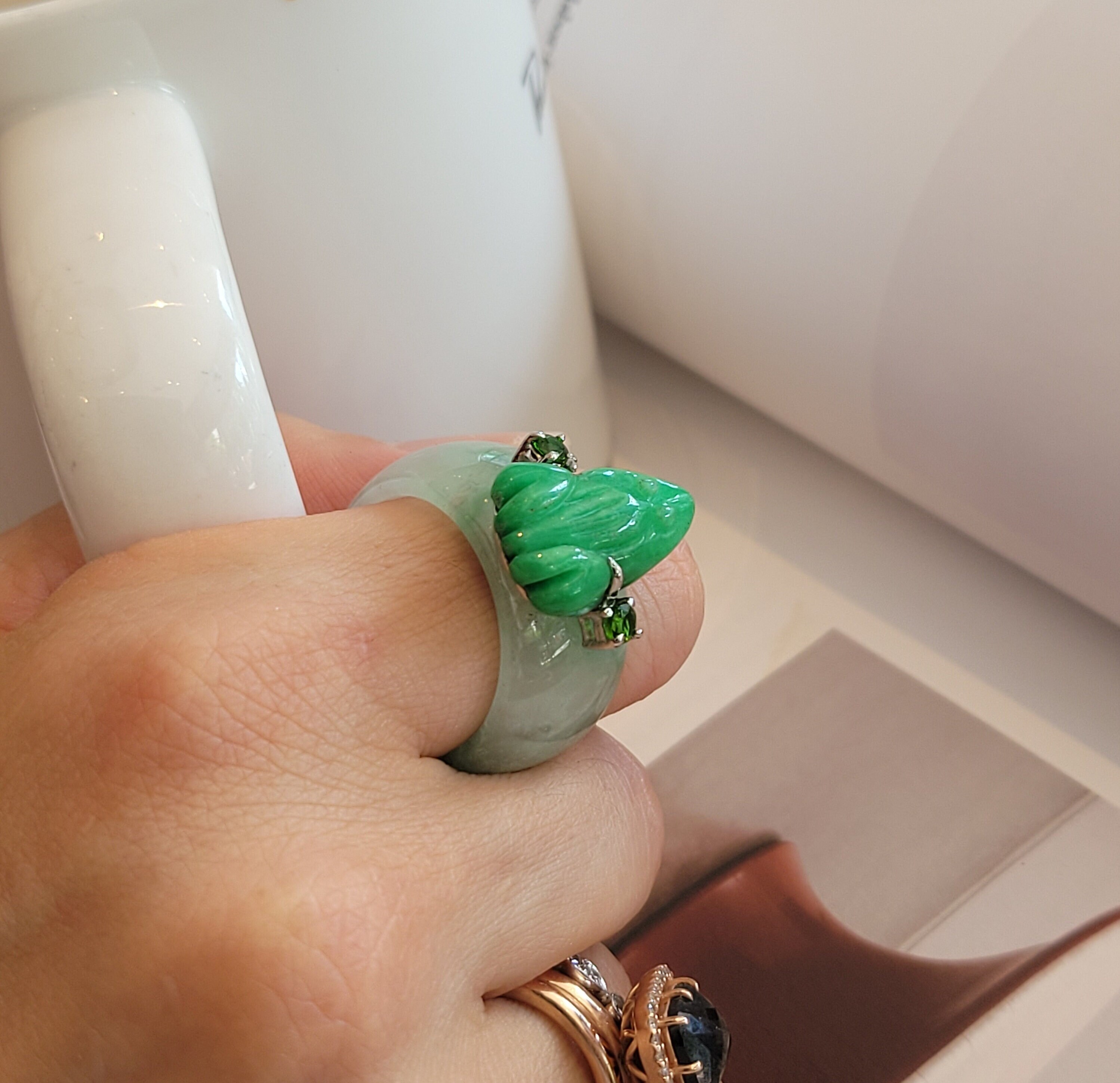 Frog jade ring discount