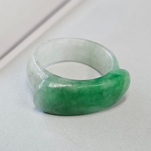 US 9.5 Natural jade Band Ring