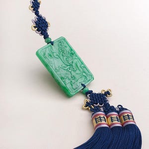 Norigae High quality Jade Norigae Korean Silk Jade Norigae - High quality Korean Traditional Handmade Triple Silk NASCHENKA Hanbok Accessory