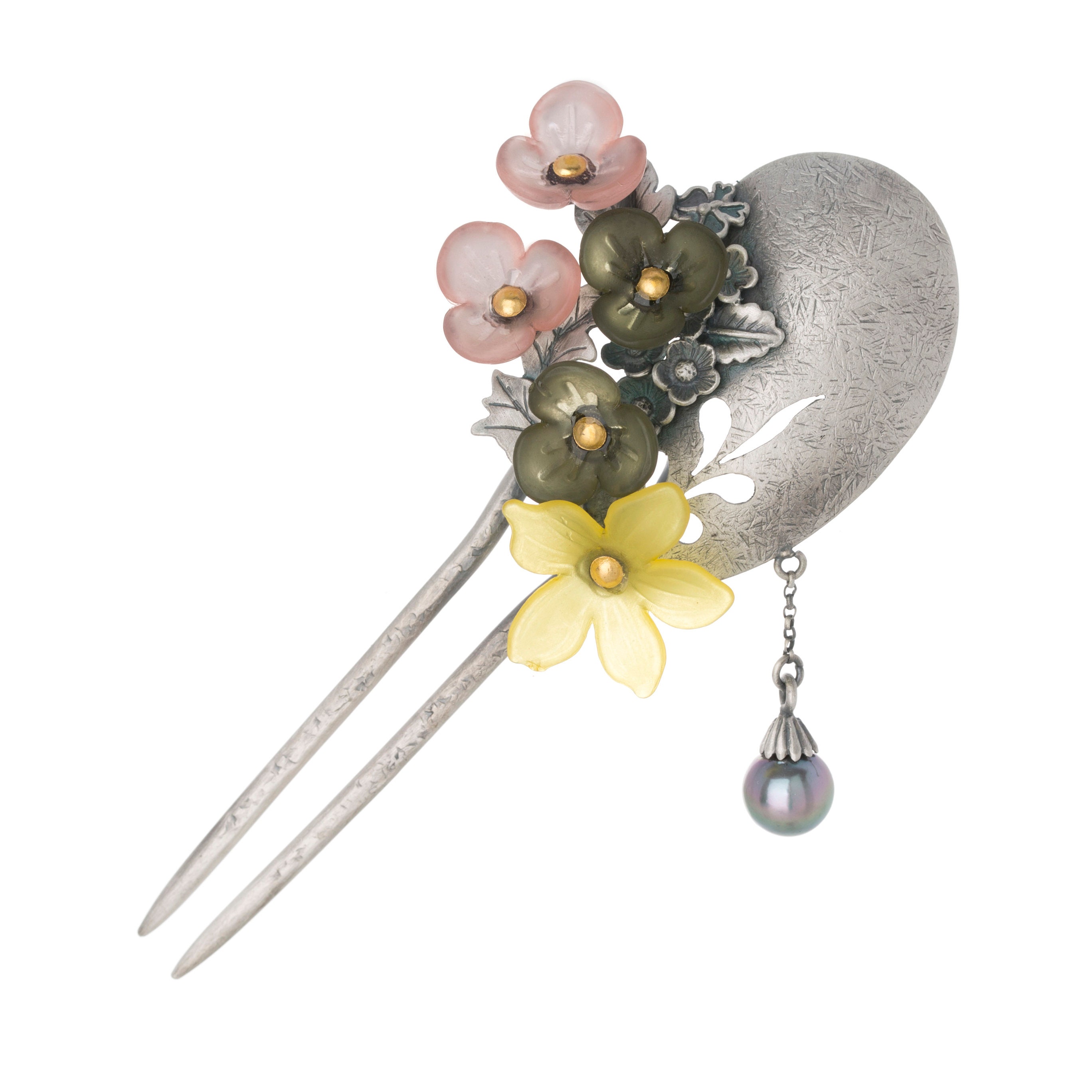 Dwikkoji Seoul traditional Korean accessories Traditional Korea hanbok hair accessories hair pin silver handmade with pearl 뒤꽂이