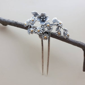 Korean traditional queen hair slide Korean hair stick for hanbok binyeo, Korean jewelry, Korean hair stick, flower hair stick, NASCHENKA