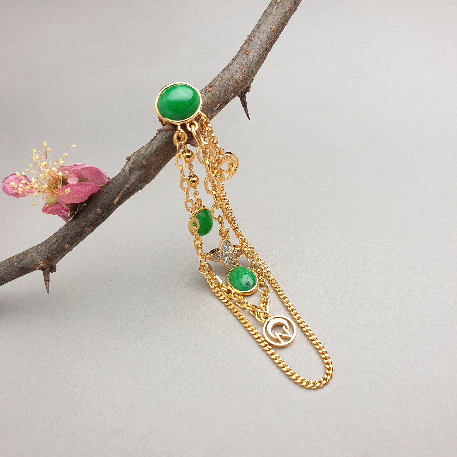 Korean earrings Korean drama earrings green jade dynasty Etsy