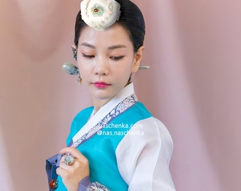 Jokduri 족두리 Seoul Korean art - high quality authentic jewelry - Premium Wedding gift - Wonderful Traditional Korean wedding jewelry