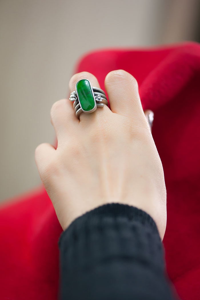 Korea jade ring jade silver ring korea hanbok ring korea Etsy